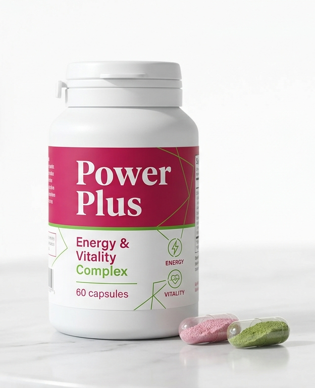 Embalagem Power Plus – suplemento alimentar com vitaminas e minerais